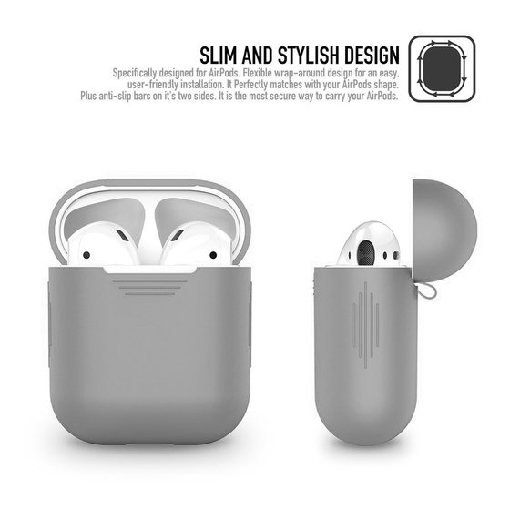 Microsonic Apple AirPods Bluetooth Kulaklık için Silikon Kılıf Gri