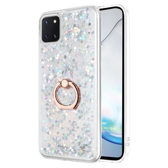 Microsonic Samsung Galaxy Note 10 Lite Kılıf Glitter Liquid Holder Gümüş