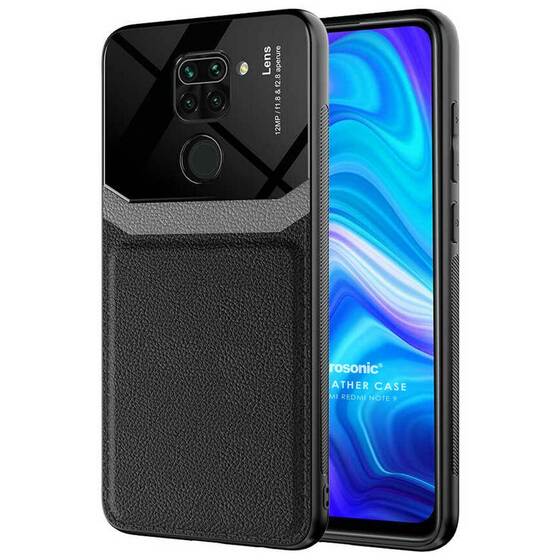 Microsonic Xiaomi Redmi Note 9 Kılıf Uniq Leather Siyah