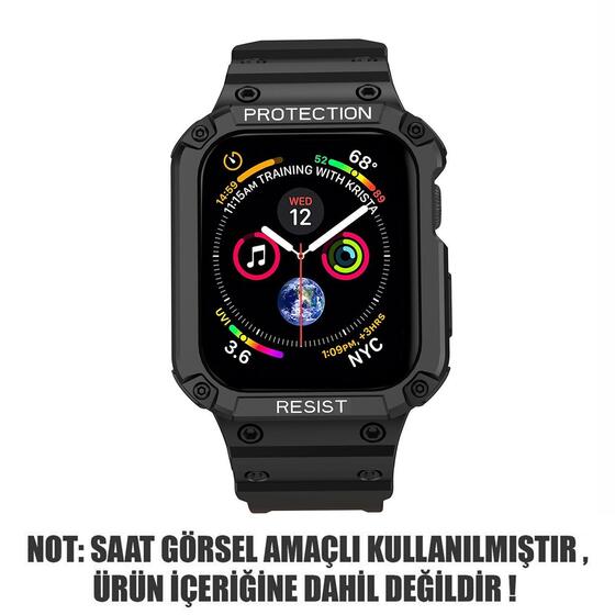 Microsonic Apple Watch 7 45mm Kordon Single Apex Resist Şeffaf