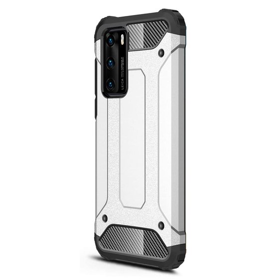 Microsonic Huawei P40 Kılıf Rugged Armor Gümüş