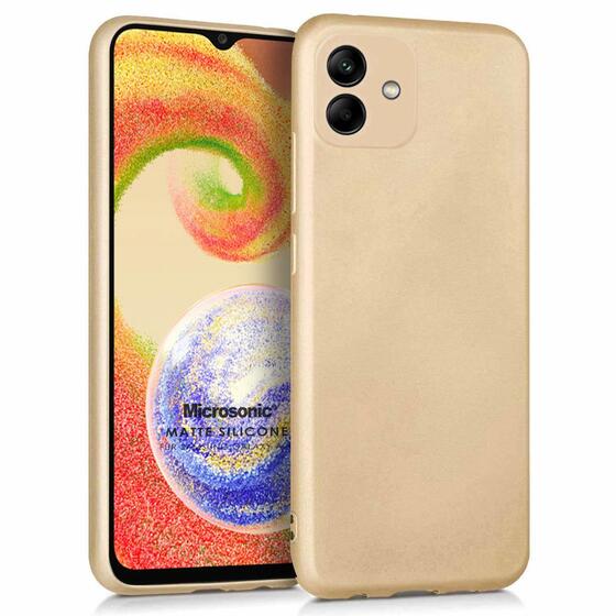 Microsonic Matte Silicone Samsung Galaxy A04 Kılıf Gold