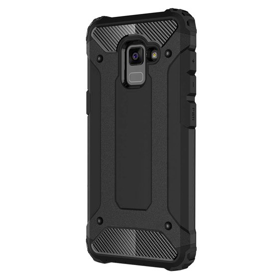 Microsonic Samsung Galaxy A8 Plus 2018 Kılıf Rugged Armor Siyah