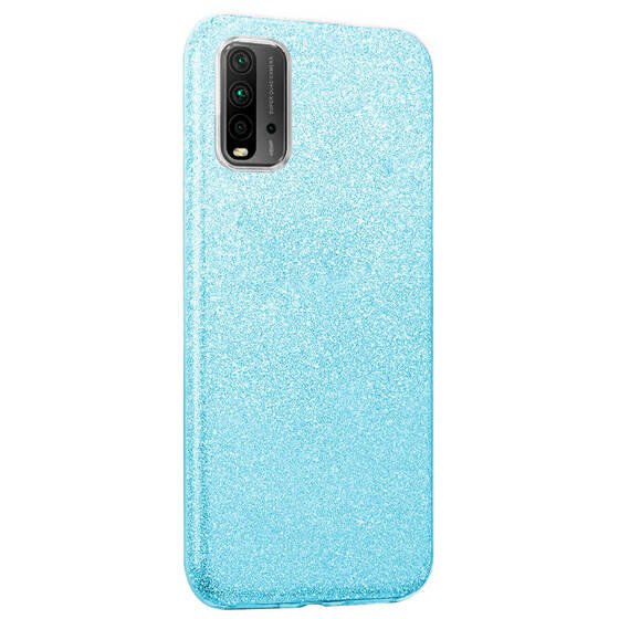 Microsonic Xiaomi Redmi 9T Kılıf Sparkle Shiny Mavi