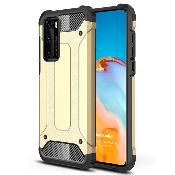 Microsonic Huawei P40 Kılıf Rugged Armor Gold