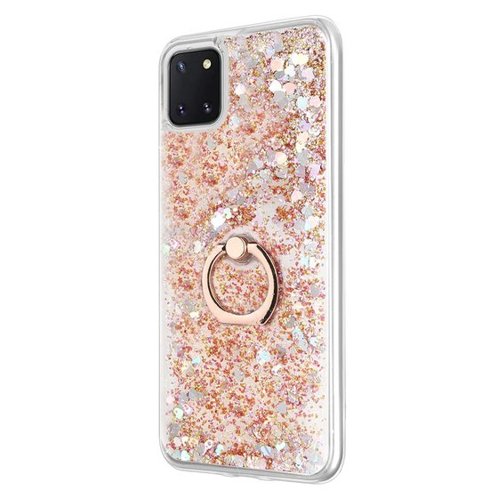 Microsonic Samsung Galaxy A81 Kılıf Glitter Liquid Holder Gold