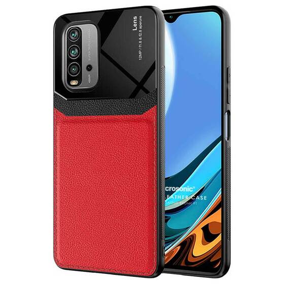 Microsonic Xiaomi Redmi 9T Kılıf Uniq Leather Kırmızı