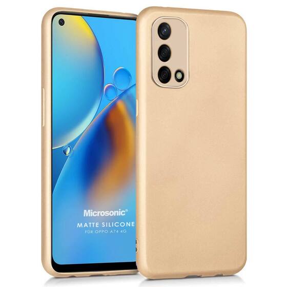 Microsonic Matte Silicone Oppo A74 4G Kılıf Gold