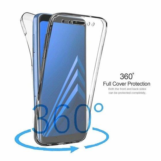 Microsonic Samsung Galaxy A8 2018 Kılıf 6 tarafı tam full koruma 360 Clear Soft Şeffaf