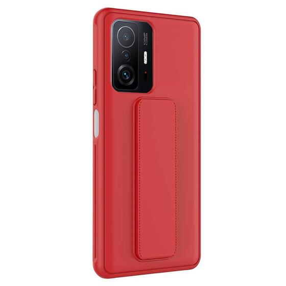 Microsonic Xiaomi Mi 11T Pro Kılıf Hand Strap Kırmızı