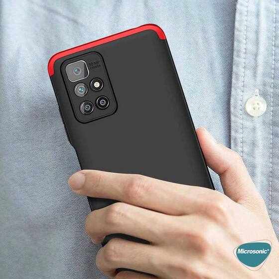 Microsonic Xiaomi Redmi 10 Kılıf Double Dip 360 Protective Kırmızı