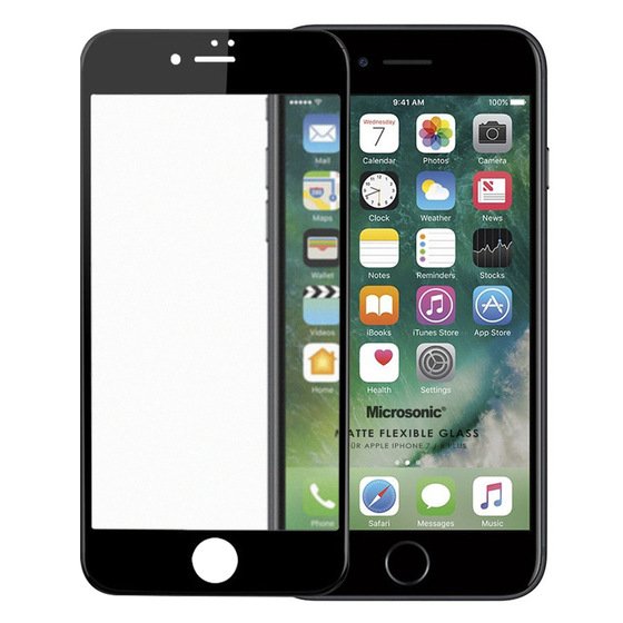 Microsonic Apple iPhone 8 Plus Seramik Matte Flexible Ekran Koruyucu Siyah