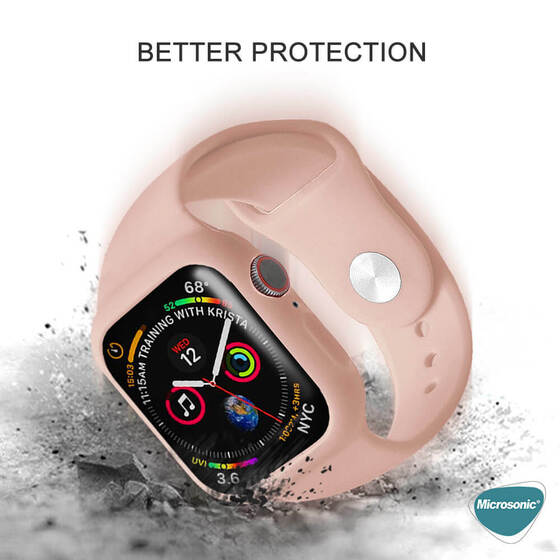 Microsonic Apple Watch Series 3 38mm Kordon 360 Coverage Silicone Kırmızı