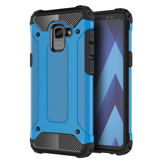 Microsonic Samsung Galaxy A8 Plus 2018 Kılıf Rugged Armor Mavi