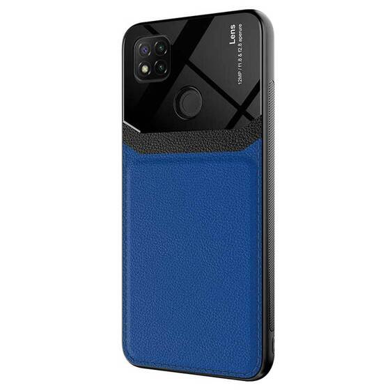 Microsonic Xiaomi Redmi 9C Kılıf Uniq Leather Lacivert