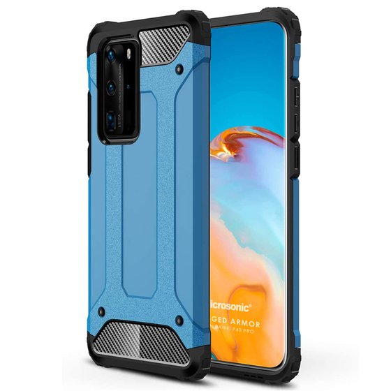 Microsonic Huawei P40 Pro Kılıf Rugged Armor Mavi