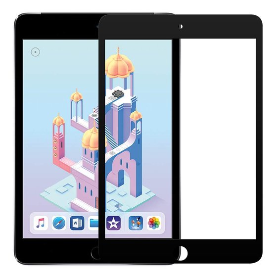 Microsonic Apple iPad Mini 4 (A1538-A1550) Tam Kaplayan Temperli Cam Ekran Koruyucu Siyah