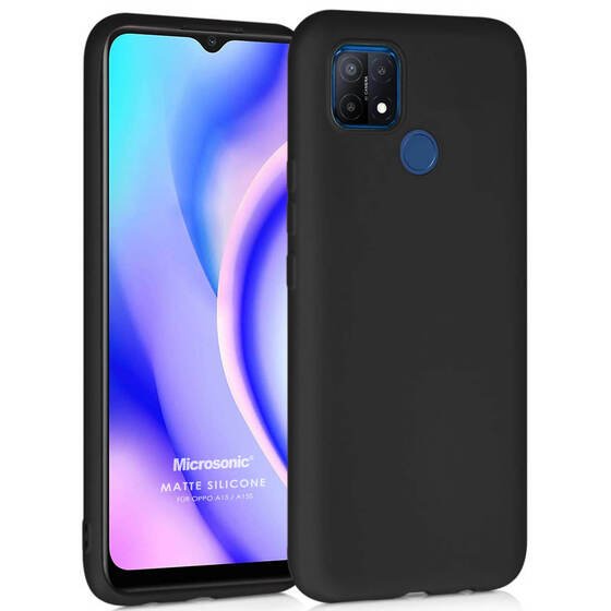 Microsonic Matte Silicone Oppo A15 Kılıf Siyah