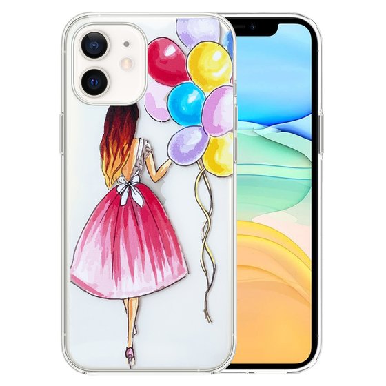 Microsonic iPhone 11 Desenli Kılıf Balonlu Kız