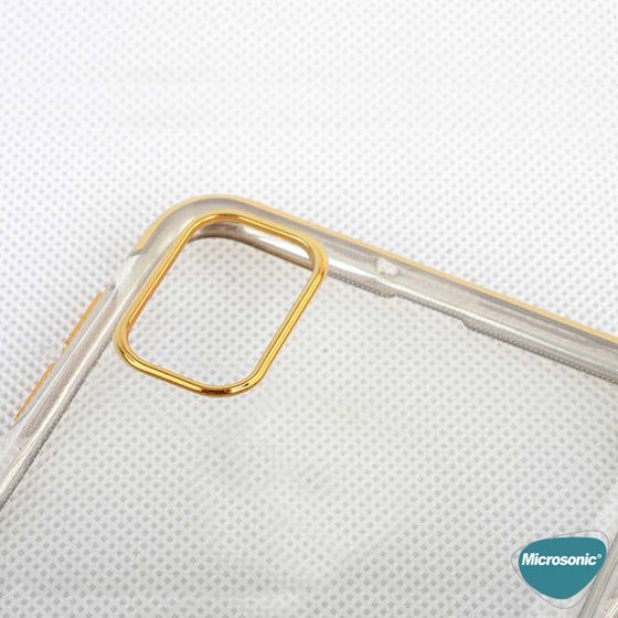 Microsonic Samsung Galaxy M51 Kılıf Skyfall Transparent Clear Gold