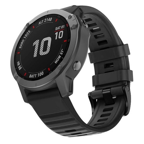 Microsonic Garmin Fenix 6 Pro Solar Titanium Kordon Quick Fit Strap Band Siyah