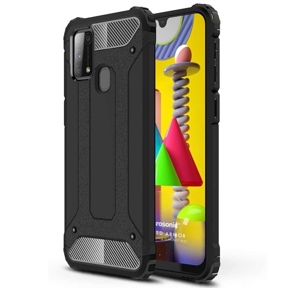 Microsonic Samsung Galaxy M31 Kılıf Rugged Armor Siyah