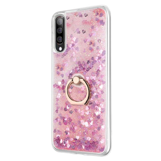 Microsonic Samsung Galaxy A50 Kılıf Glitter Liquid Holder Pembe