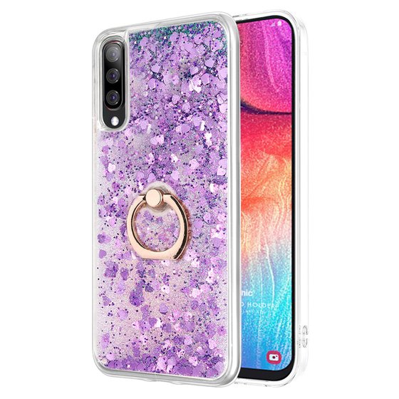 Microsonic Samsung Galaxy A50 Kılıf Glitter Liquid Holder Mor