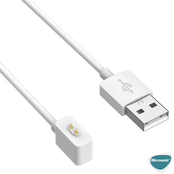Microsonic Xiaomi Smart Band 9 Pro Manyetik USB Şarj Kablosu Beyaz