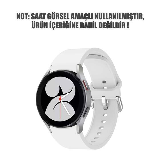 Microsonic Samsung Galaxy Watch 7 44mm Kordon Solid Silicone Band Beyaz