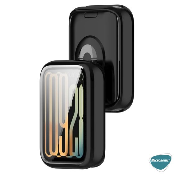 Microsonic Xiaomi Smart Band 8 Pro Kılıf 360 Full Round Soft Silicone Siyah