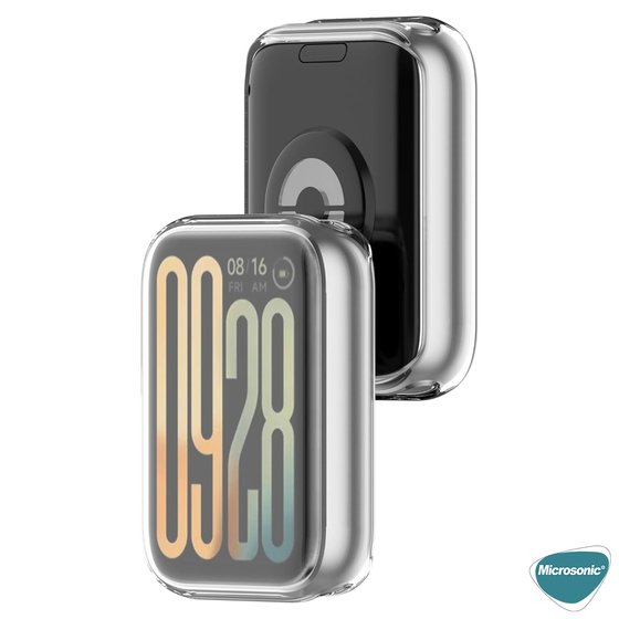 Microsonic Xiaomi Smart Band 8 Pro Kılıf 360 Full Round Soft Silicone Şeffaf