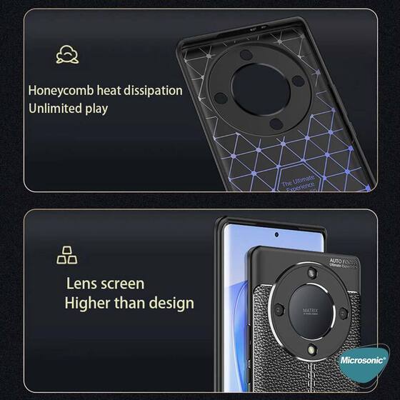 Microsonic Honor X9A Kılıf Deri Dokulu Silikon Lacivert