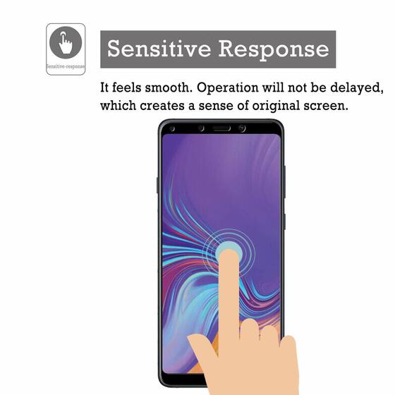 Microsonic Samsung Galaxy A9 2018 Tam Kaplayan Temperli Cam Ekran koruyucu Siyah