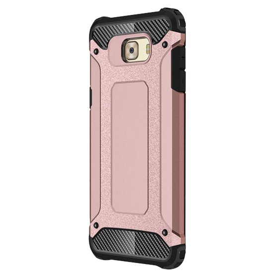 Microsonic Samsung Galaxy C7 Pro Kılıf Rugged Armor Rose Gold