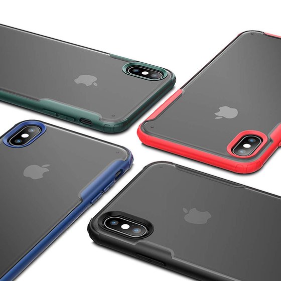 Microsonic Apple iPhone XS Max Kılıf Frosted Frame Lacivert