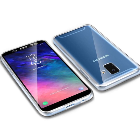 Microsonic Samsung Galaxy A6 2018 Kılıf 6 tarafı tam full koruma 360 Clear Soft Şeffaf