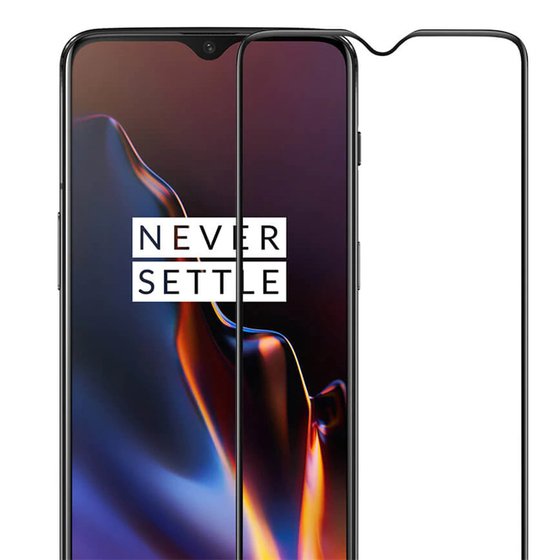 Microsonic OnePlus 6T Tam Kaplayan Temperli Cam Ekran koruyucu Siyah