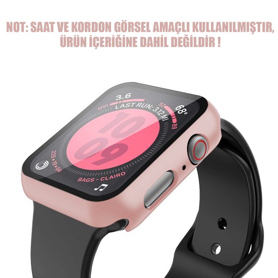 Microsonic Apple Watch SE 2022 40mm Kılıf Matte Premium Slim WatchBand Rose Gold