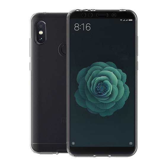 Microsonic Xiaomi Mi A2 (Mi 6X) Kılıf 6 tarafı tam full koruma 360 Clear Soft Şeffaf