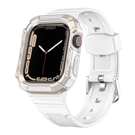 Microsonic Apple Watch Ultra  Kordon Dual Apex Resist Beyaz Gold