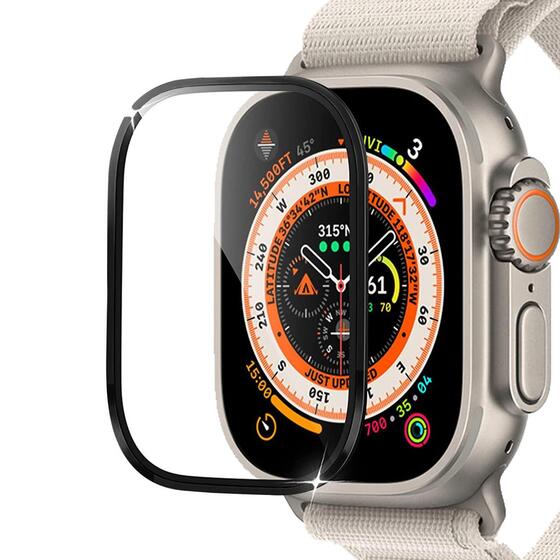 Microsonic Apple Watch Ultra Tam Kaplayan Cam Ekran Koruyucu V2 Siyah