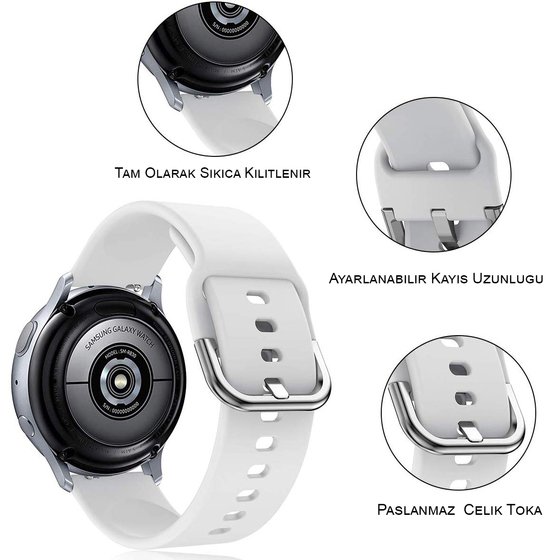 Microsonic Garmin Vivoactive 3 Silikon Kordon Beyaz