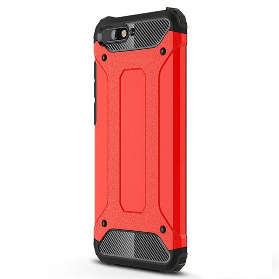 Microsonic Huawei Y6 2018 Kılıf Rugged Armor Kırmızı