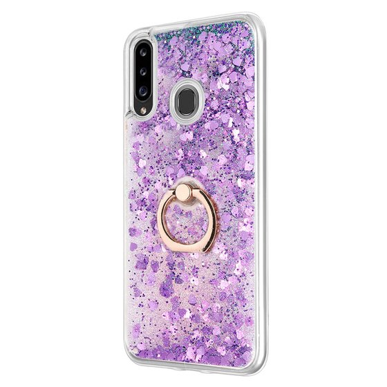 Microsonic Samsung Galaxy A20s Kılıf Glitter Liquid Holder Mor