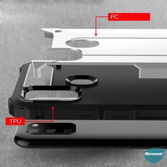 Microsonic Samsung Galaxy M21 Kılıf Rugged Armor Siyah