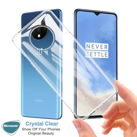 Microsonic OnePlus 7T Kılıf Transparent Soft Beyaz