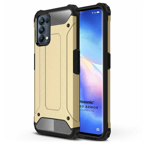 Microsonic Oppo Reno 5 5G Kılıf Rugged Armor Gold