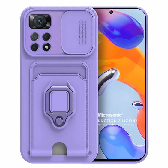 Microsonic Xiaomi Redmi Note 11 Pro 5G Kılıf Multifunction Silicone Lila