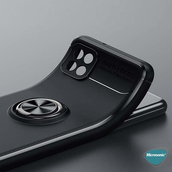 Microsonic Oppo A15s Kılıf Kickstand Ring Holder Lacivert